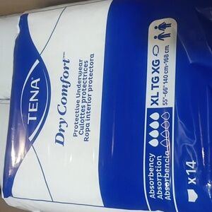 4 Packs (56 Count) Tena Dry Comfort Protective Underwear Size X-Large 55”-66” XL